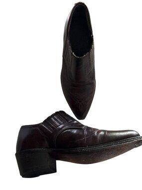 Laredo Mens Western Leather Slip-On Boots SP1128 Brown Size 7D